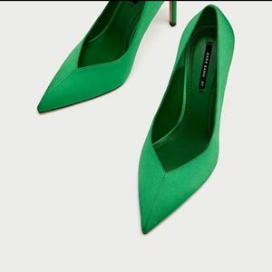 Green V Vamp Zara heels.